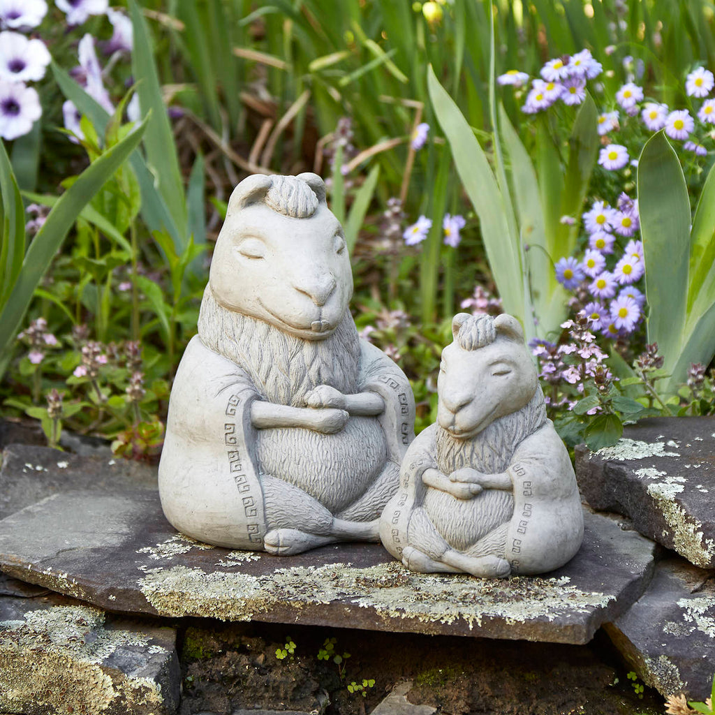 Zen Llama Garden Sculpture Handmade Cement