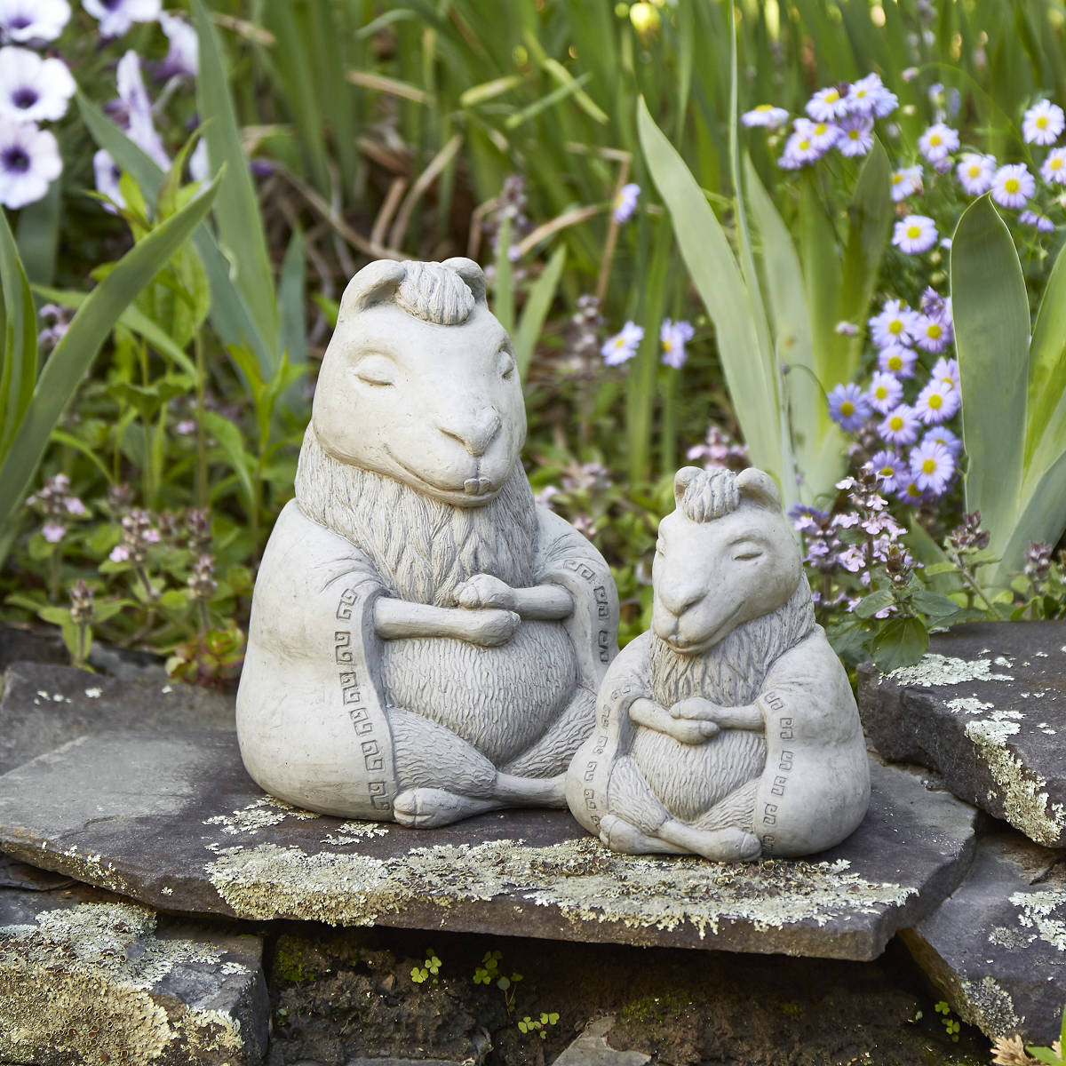 Zen Llama Garden Sculpture Handmade Cement