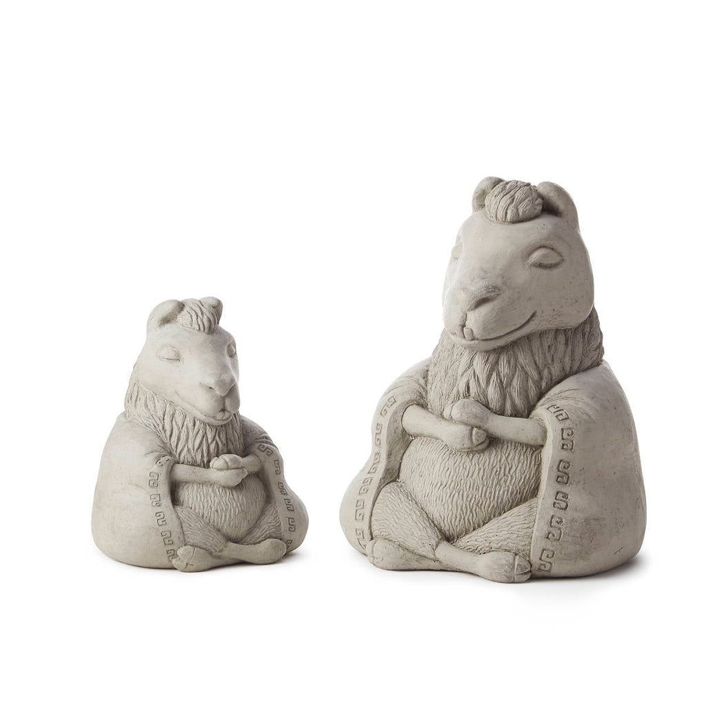 Zen Llama Garden Sculpture Handmade Cement