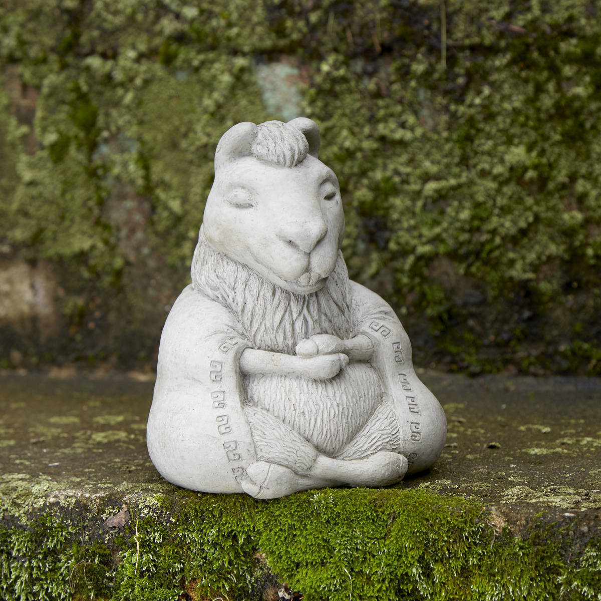 Zen Llama Garden Sculpture Handmade Cement