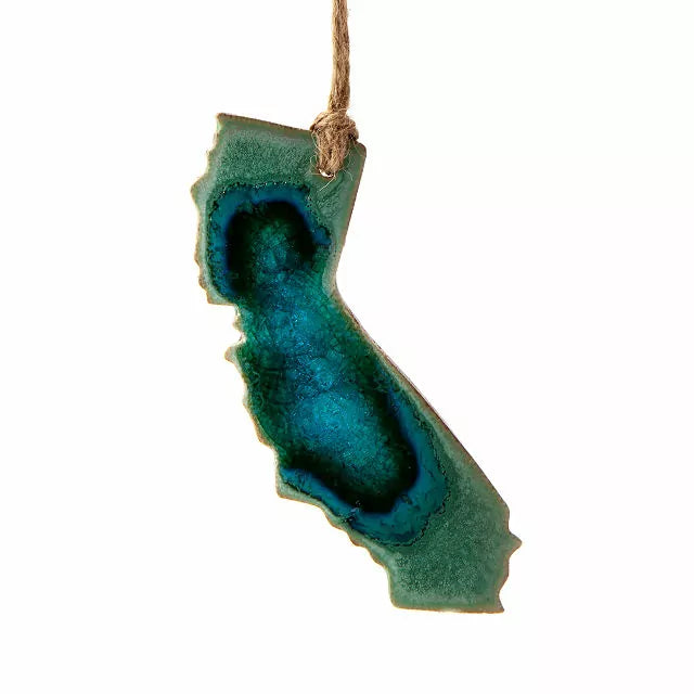 Geode State Ornament Hand-Painted Stoneware