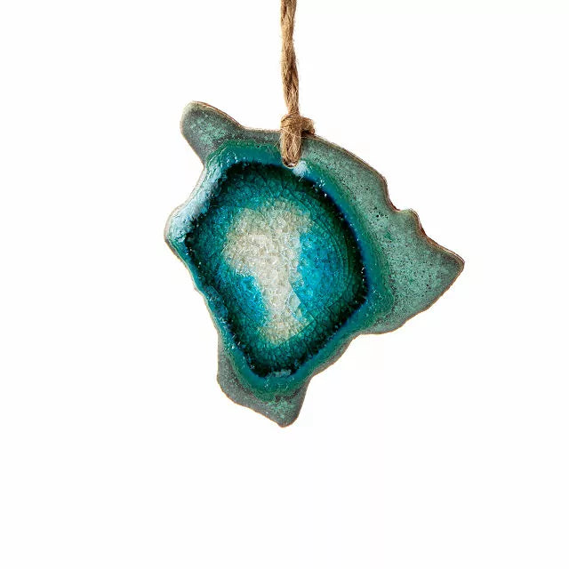 Geode State Ornament Hand-Painted Stoneware
