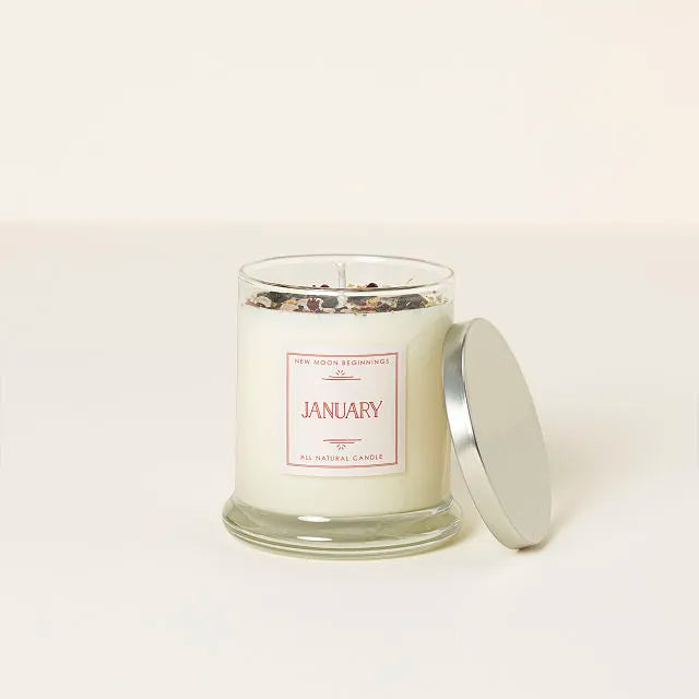 Birth Month Gemstone & Flower Candle