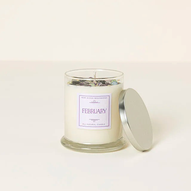 Birth Month Gemstone & Flower Candle