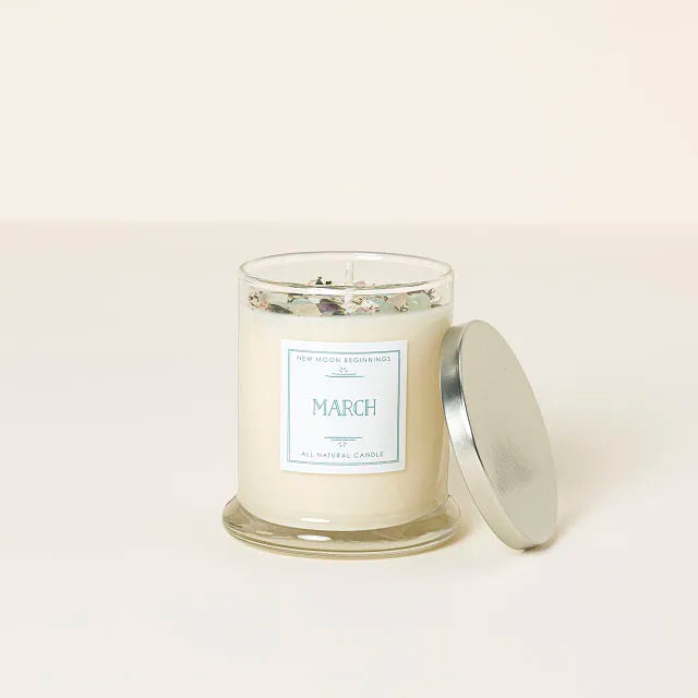 Birth Month Gemstone & Flower Candle