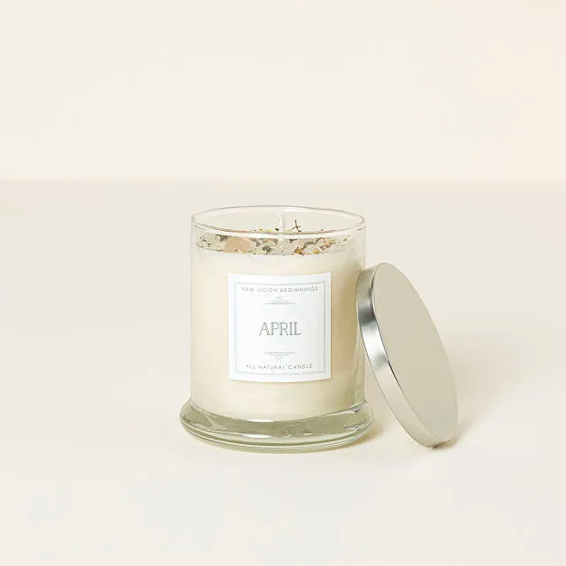Birth Month Gemstone & Flower Candle
