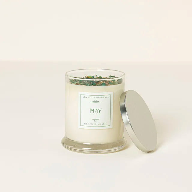 Birth Month Gemstone & Flower Candle