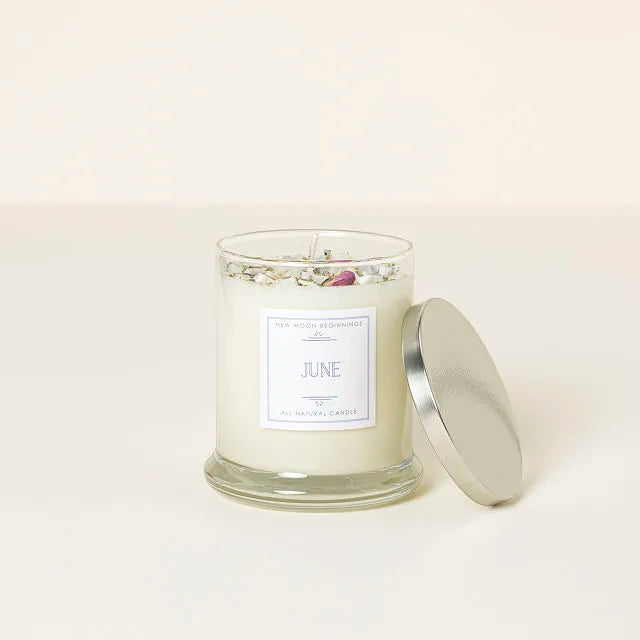 Birth Month Gemstone & Flower Candle