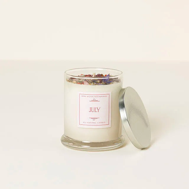 Birth Month Gemstone & Flower Candle