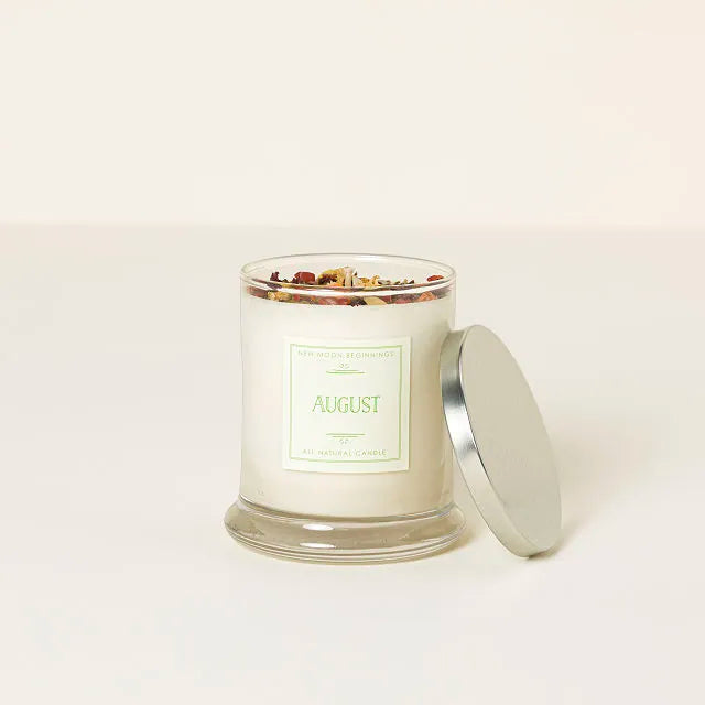 Birth Month Gemstone & Flower Candle
