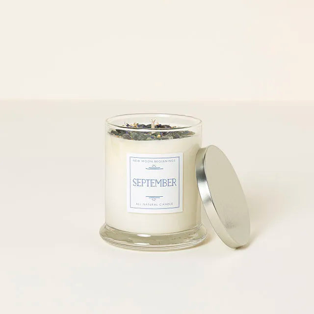 Birth Month Gemstone & Flower Candle