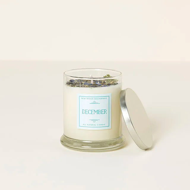 Birth Month Gemstone & Flower Candle