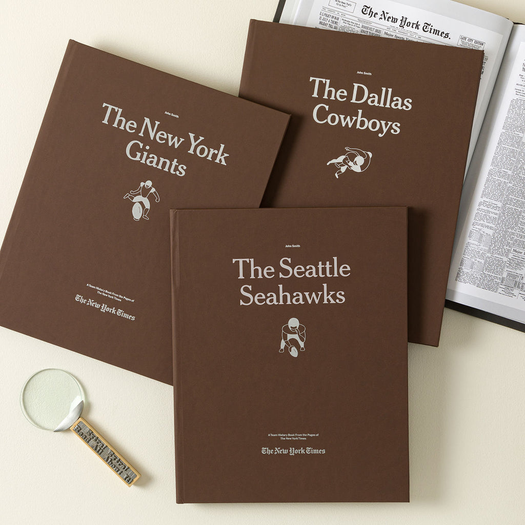 New York Times Custom Football Team Book Vegan Leather