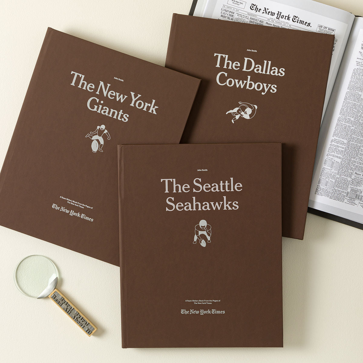 New York Times Custom Football Team Book Vegan Leather