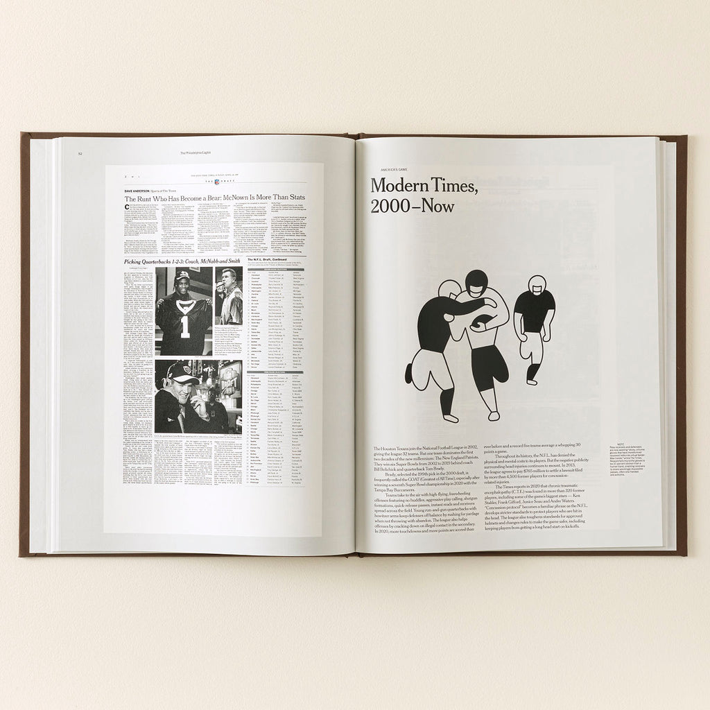 New York Times Custom Football Team Book Vegan Leather