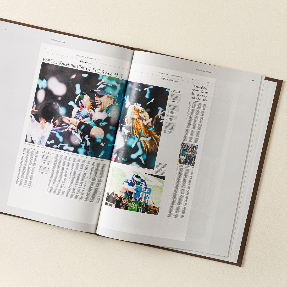 New York Times Custom Football Team Book Vegan Leather