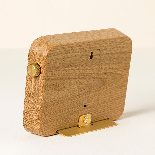 Literary Clock Handcrafted White Oak Brass