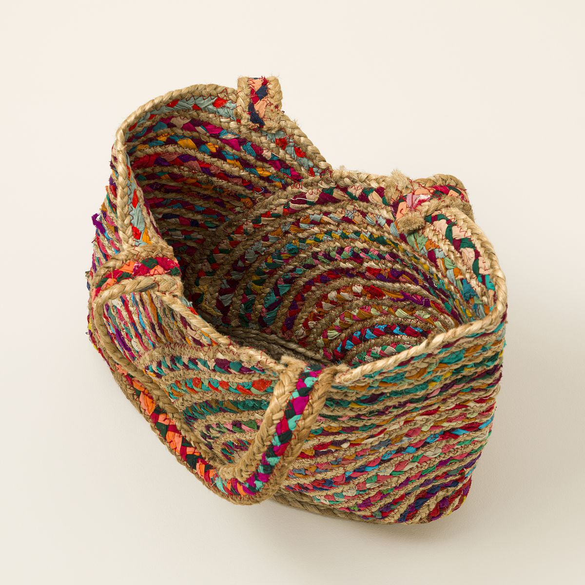Repurposed Sari Carry-All Bag Handwoven Jute Tote