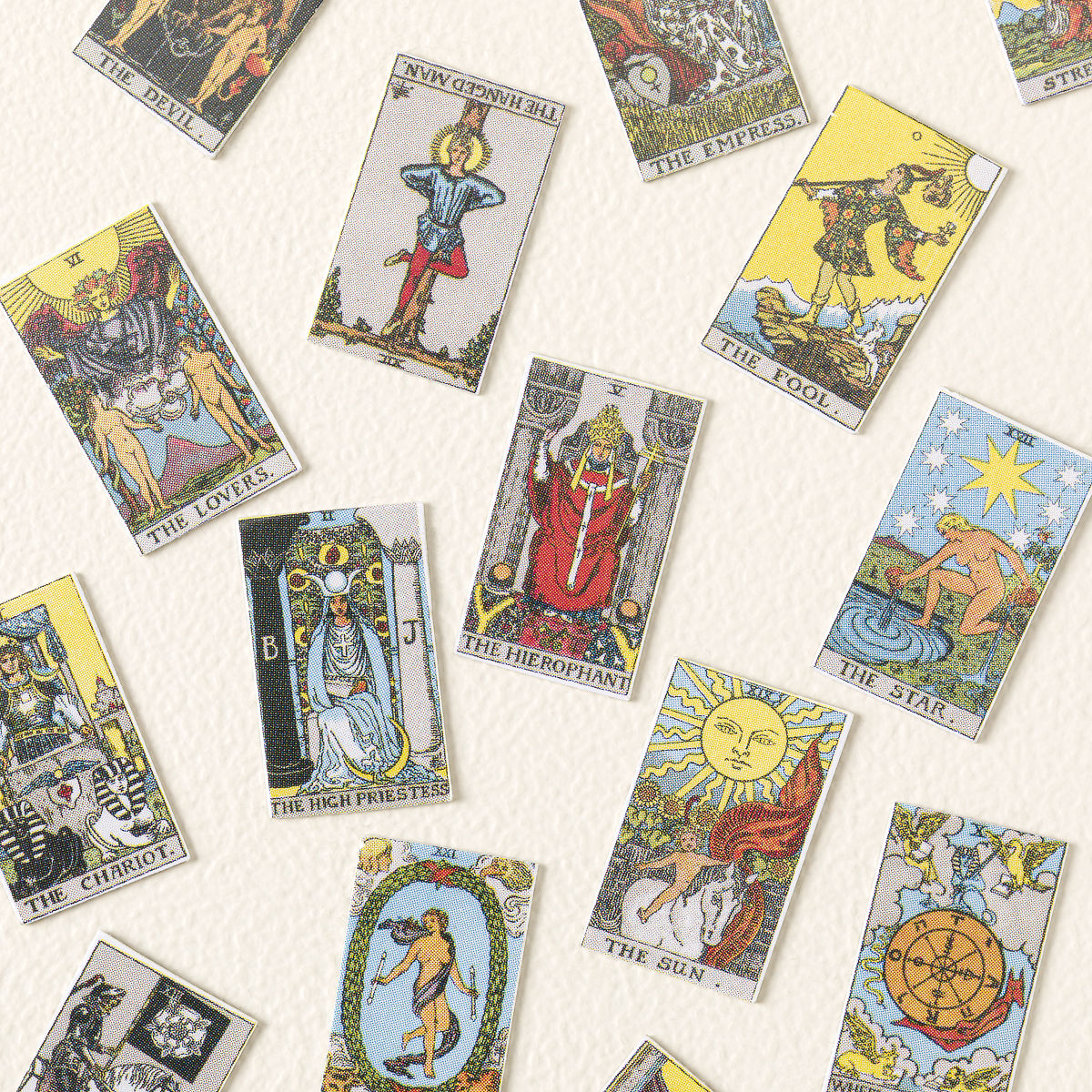 Tiny Tarot Deck Necklace Brass Pendant 30in Chain