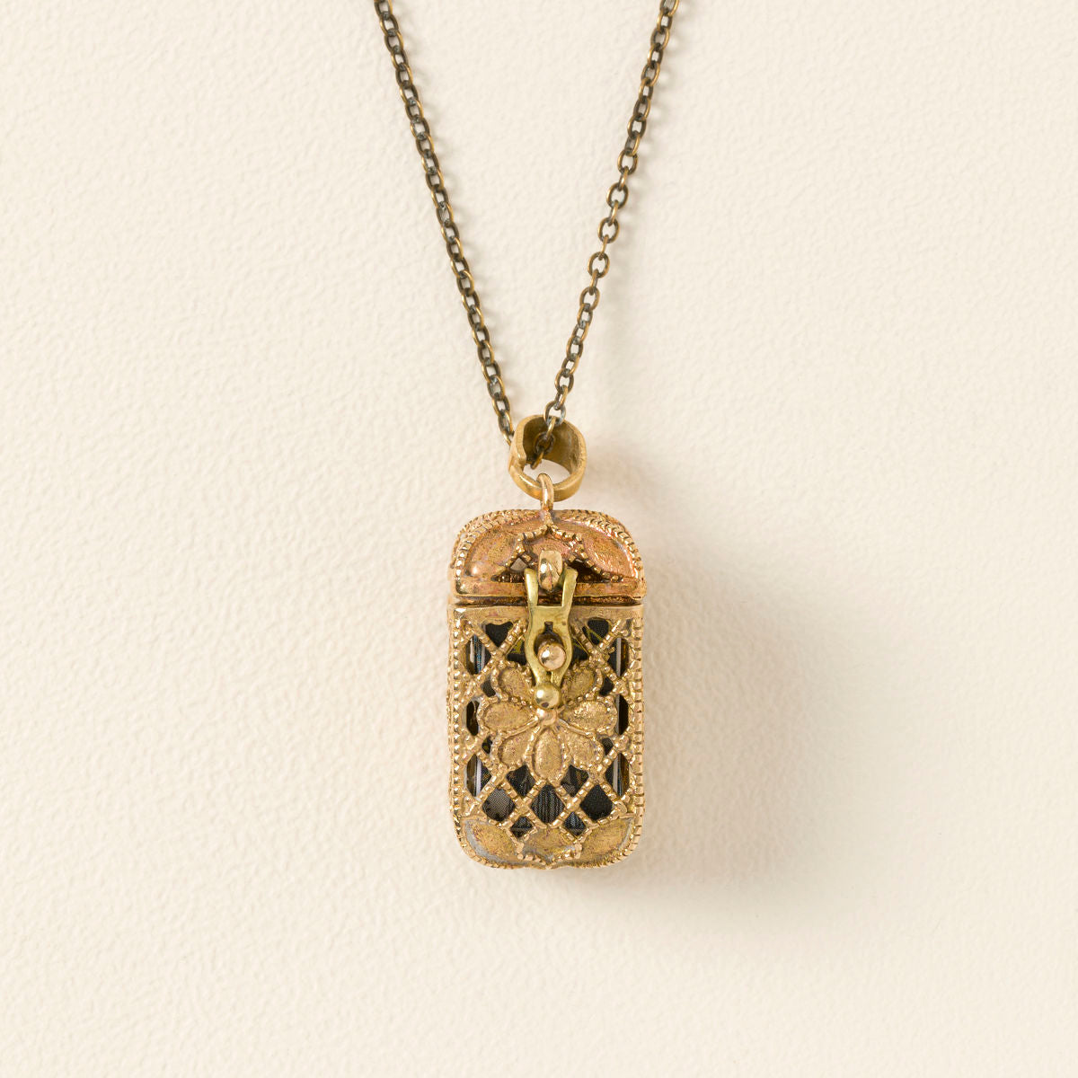 Tiny Tarot Deck Necklace Brass Pendant 30in Chain