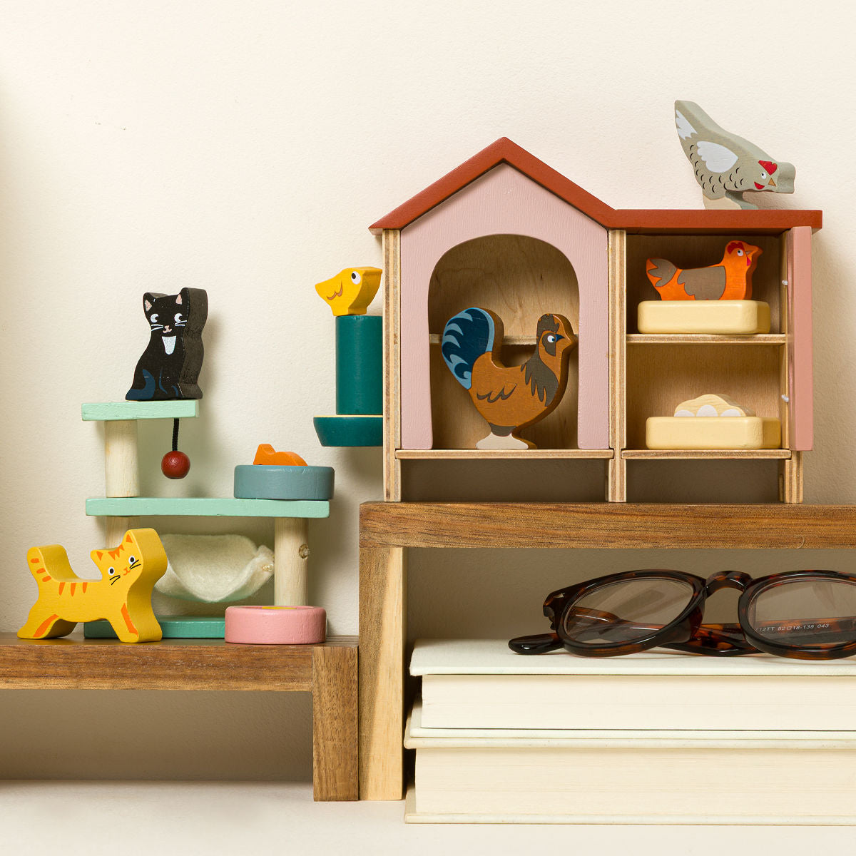 Emotional Support Desk Pets Wooden Animal Set